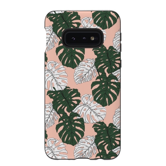 Galaxy S10e StrongFit Hand drawing monstera pastel color by Mmartabc
