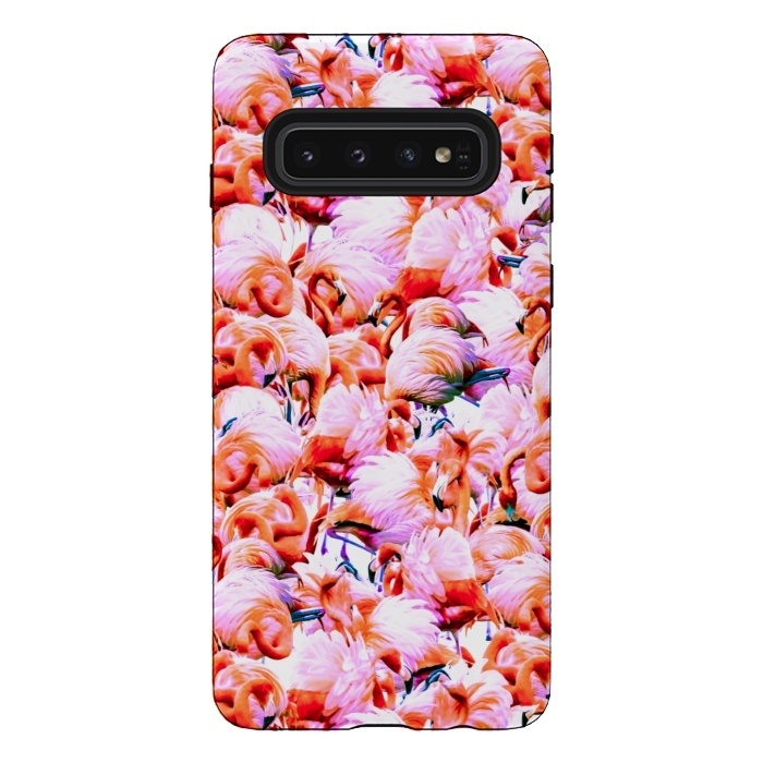 Galaxy S10 StrongFit Dream of pink flamingos by Mmartabc