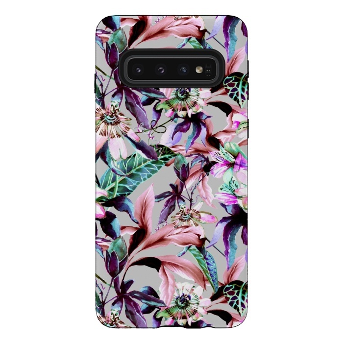 Galaxy S10 StrongFit Violet botanical paradise by Mmartabc