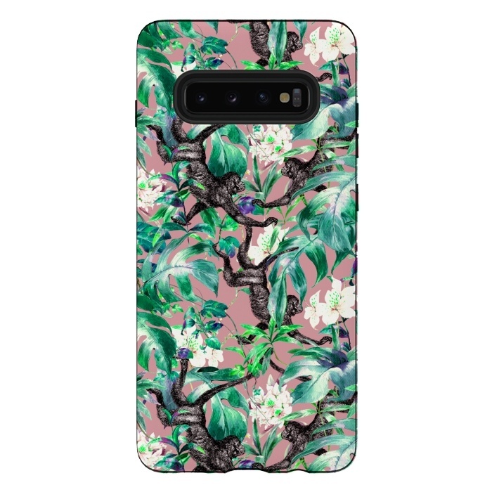 Galaxy S10 plus StrongFit Monkeys in the flowery jungle I by Mmartabc