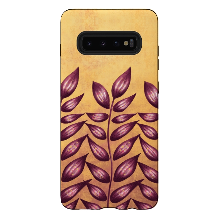 Galaxy S10 plus StrongFit Abstract Plant With Purple Leaves by Boriana Giormova
