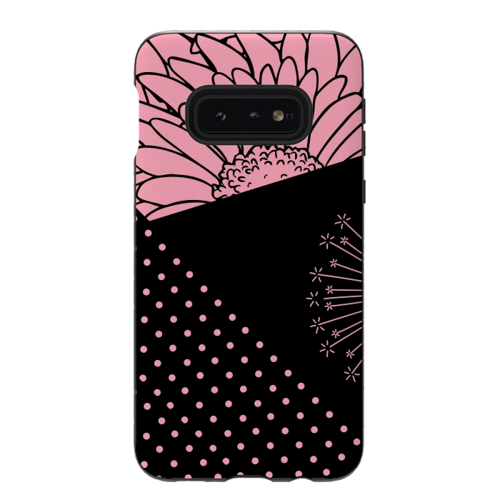Galaxy S10e StrongFit pink floral pattern by MALLIKA