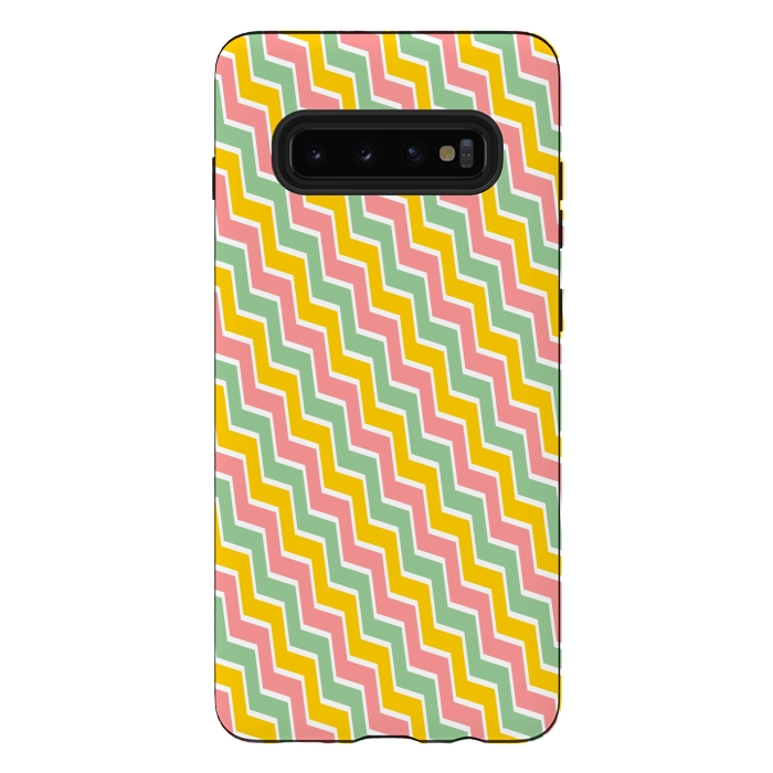 Galaxy S10 plus StrongFit Colorful Chavron by Dhruv Narelia