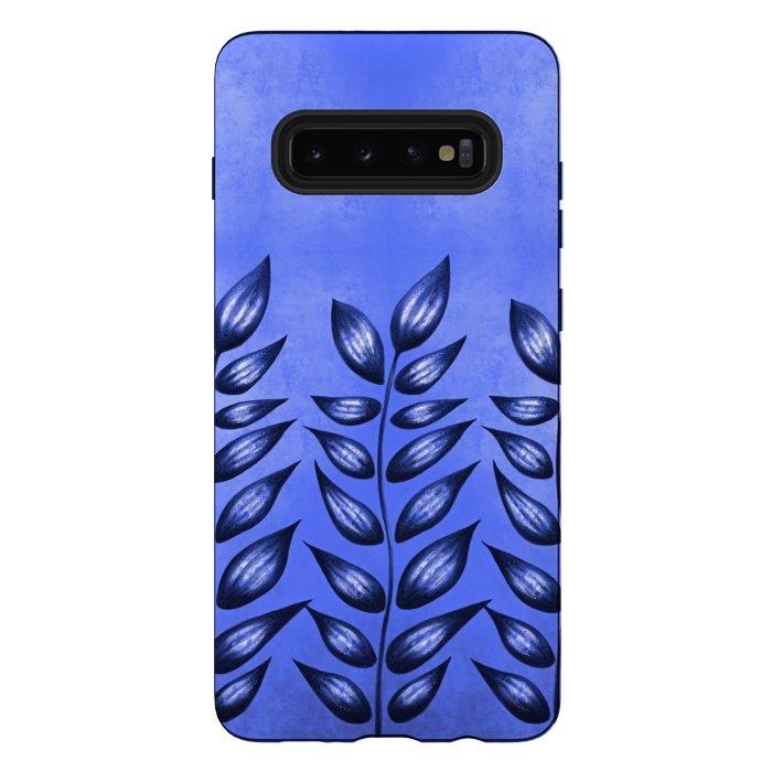 Galaxy S10 plus StrongFit Beautiful Decorative Blue Plant With Pointy Leaves by Boriana Giormova