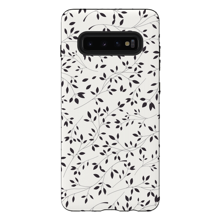 Galaxy S10 plus StrongFit Delicate Floral B&W by Jelena Obradovic