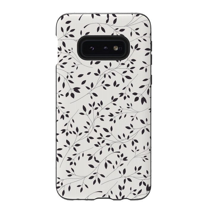 Galaxy S10e StrongFit Delicate Floral B&W by Jelena Obradovic