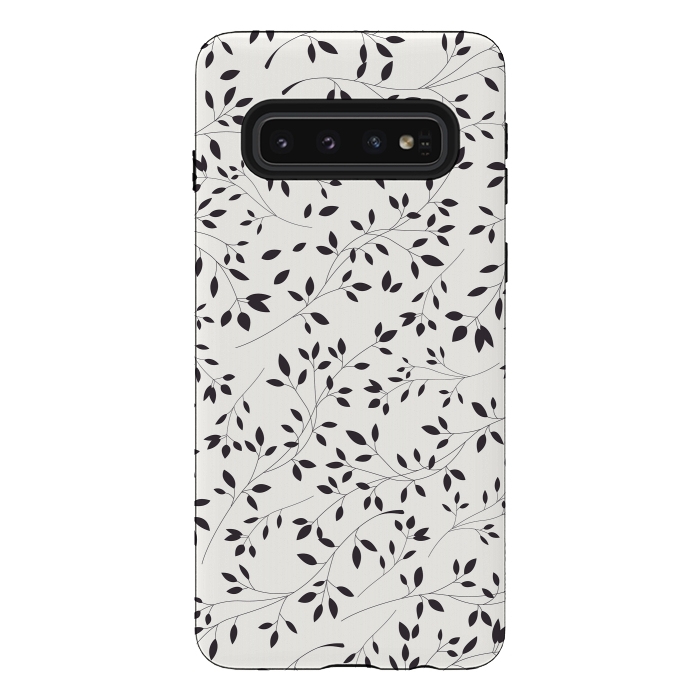 Galaxy S10 StrongFit Delicate Floral B&W by Jelena Obradovic