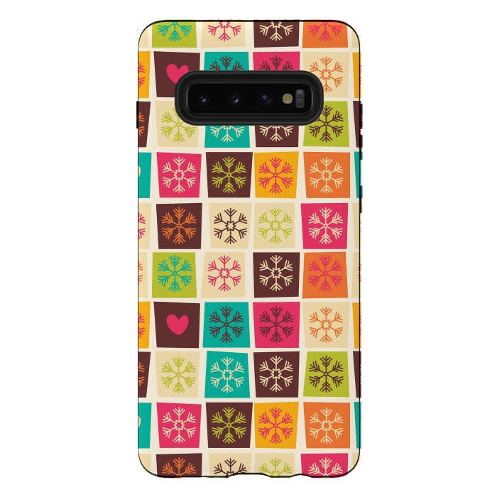 Galaxy S10 plus StrongFit Snowflakes and Hearts by Jelena Obradovic