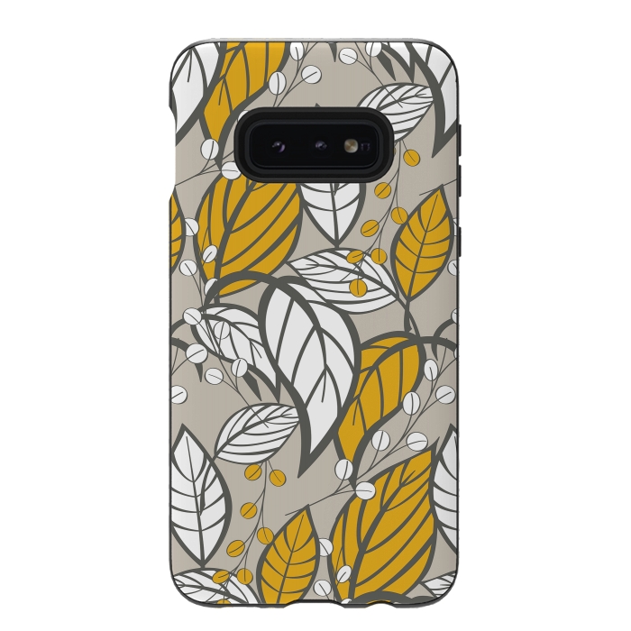 Galaxy S10e StrongFit Romantic Floral Beige by Jelena Obradovic