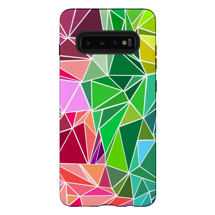 Galaxy S10 plus StrongFit Polygonal colorful pattern by Dhruv Narelia