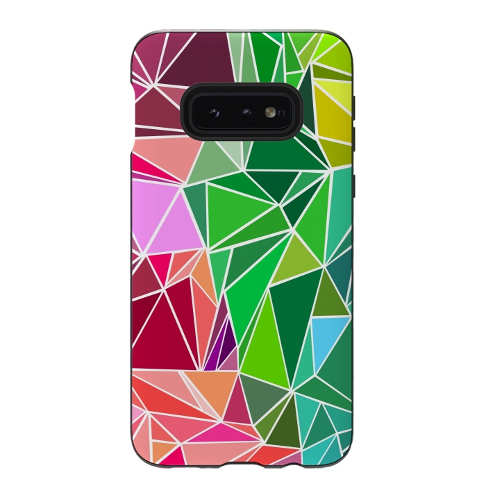 Galaxy S10e StrongFit Polygonal colorful pattern by Dhruv Narelia