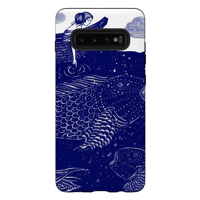 Galaxy S10 plus StrongFit The Blue Shimmering Sea Lights by ECMazur 