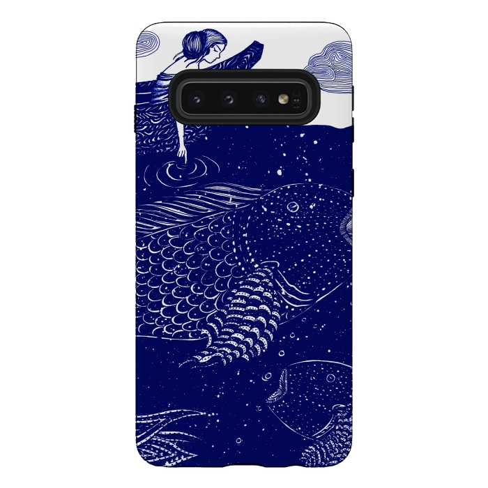 Galaxy S10 StrongFit The Blue Shimmering Sea Lights by ECMazur 