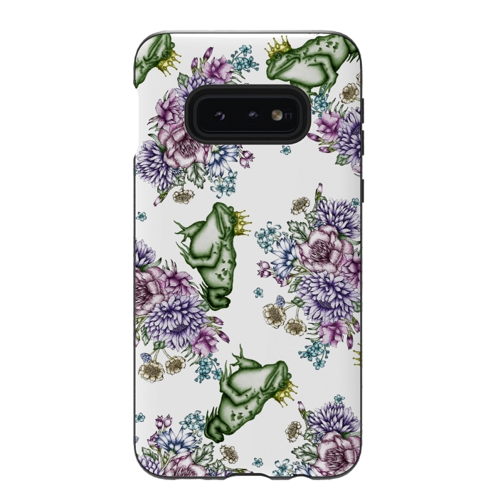 Galaxy S10e StrongFit Frog Prince Floral Pattern by ECMazur 