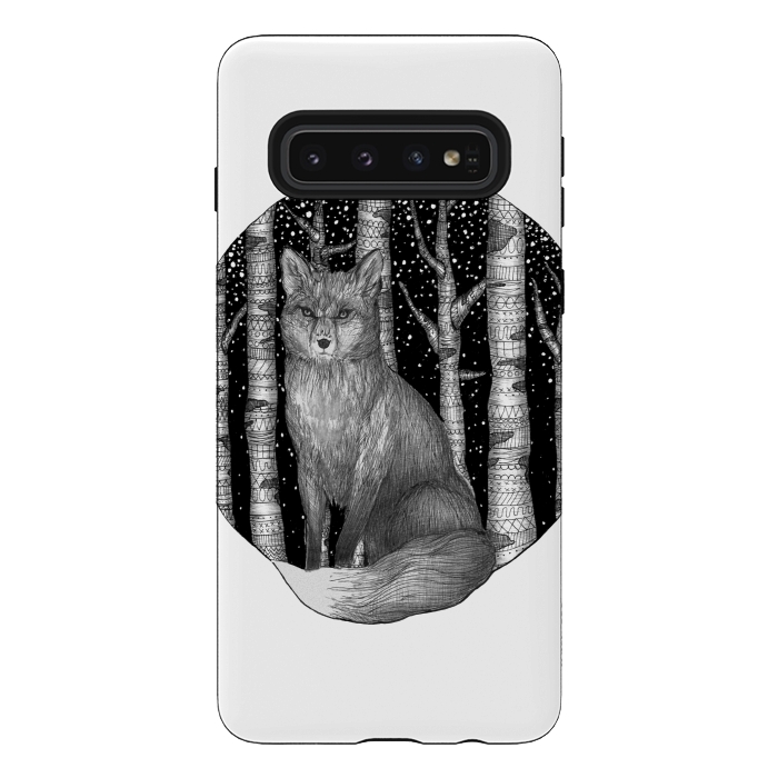 Galaxy S10 StrongFit Fox and Forest by ECMazur 