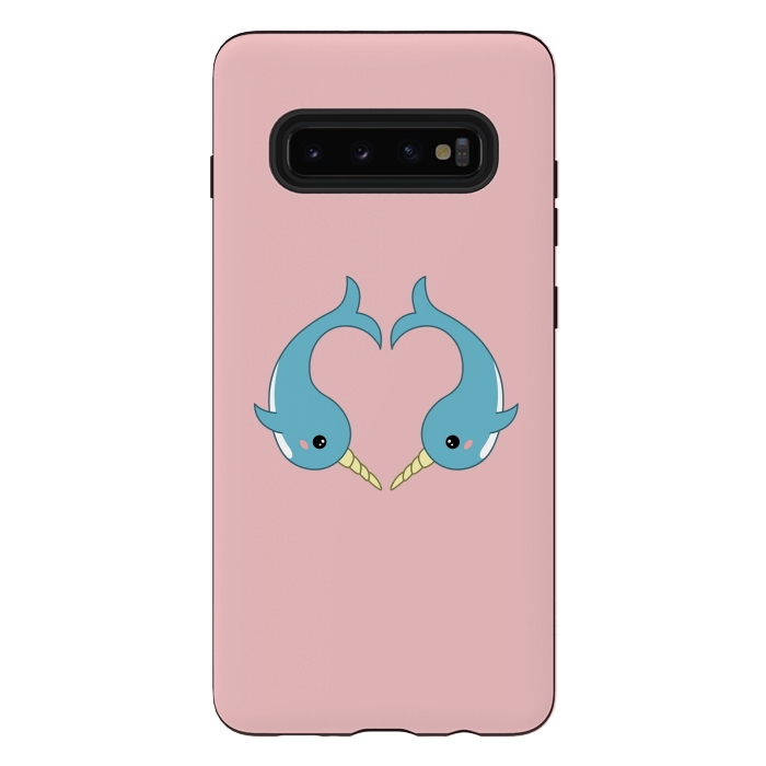 Galaxy S10 plus StrongFit Narwhal heart by Laura Nagel