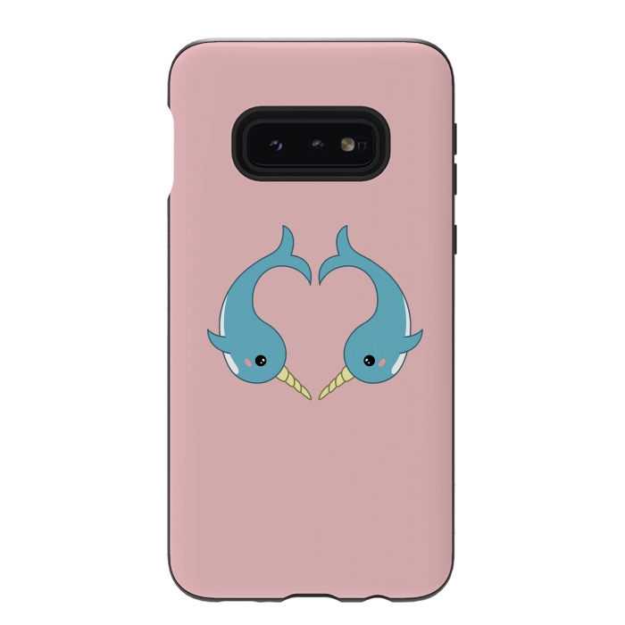 Galaxy S10e StrongFit Narwhal heart by Laura Nagel