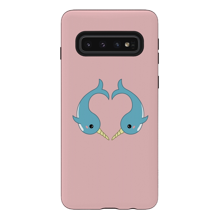 Galaxy S10 StrongFit Narwhal heart by Laura Nagel