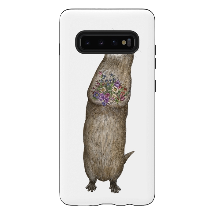 Galaxy S10 plus StrongFit Otter and Flowers by ECMazur 