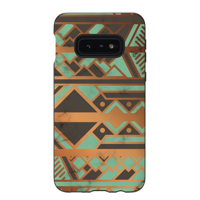 Galaxy S10e StrongFit Gold and Green 029 by Jelena Obradovic
