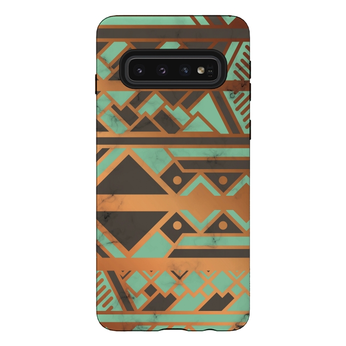 Galaxy S10 StrongFit Gold and Green 029 by Jelena Obradovic