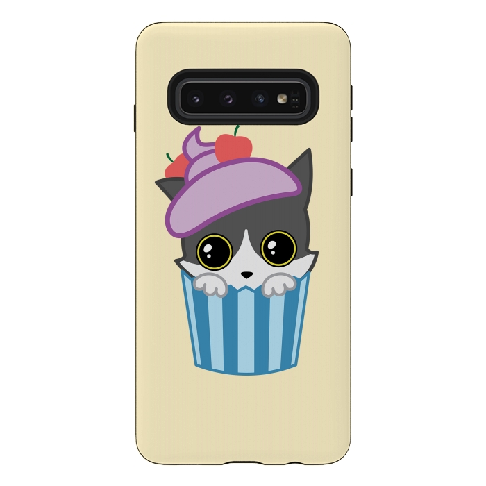 Galaxy S10 StrongFit Cupcake kitty by Laura Nagel