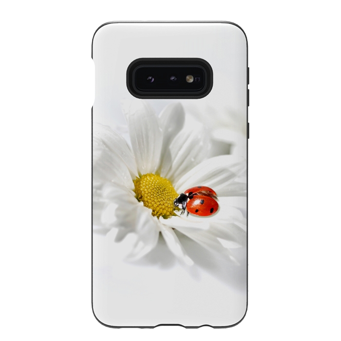 Galaxy S10e StrongFit Daisy flower & Ladybug by Bledi