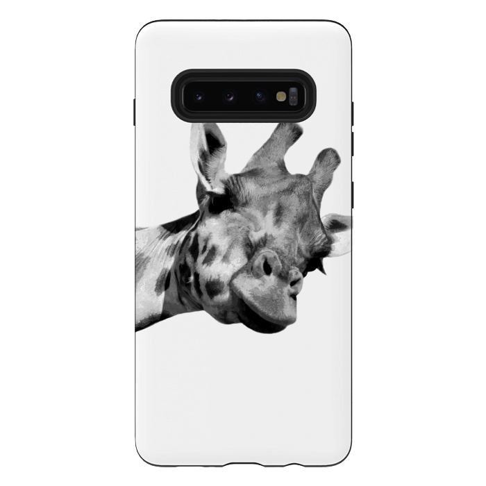 Galaxy S10 plus StrongFit Black and White Giraffe by Alemi