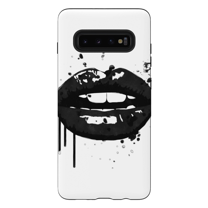 Galaxy S10 plus StrongFit Black Lips Fashion Illustration by Alemi