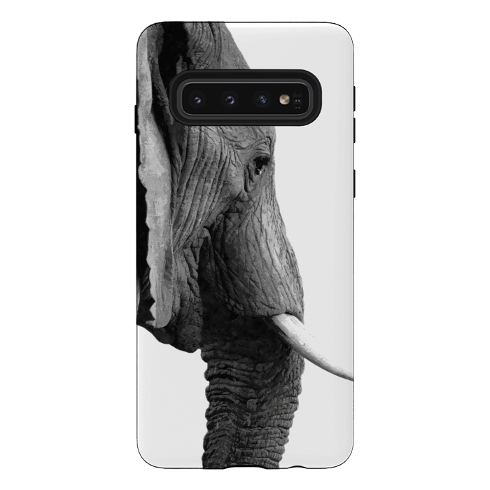 Galaxy S10 StrongFit Black and White Elephant Profile by Alemi