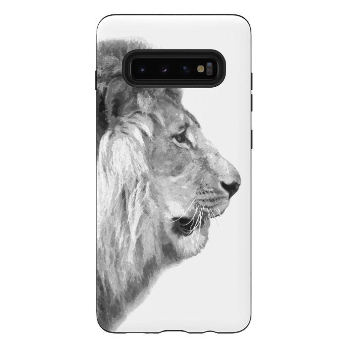 Galaxy S10 plus StrongFit Black and White Lion Profile by Alemi