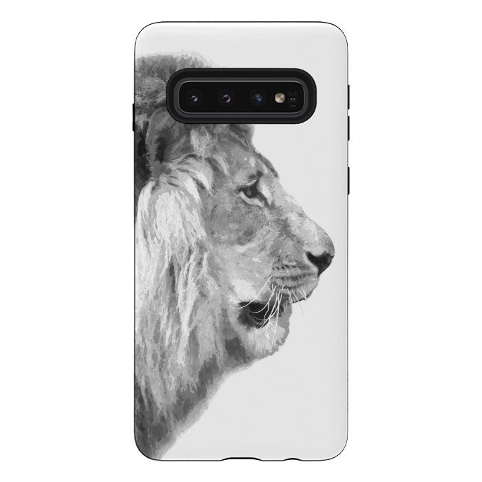 Galaxy S10 StrongFit Black and White Lion Profile by Alemi