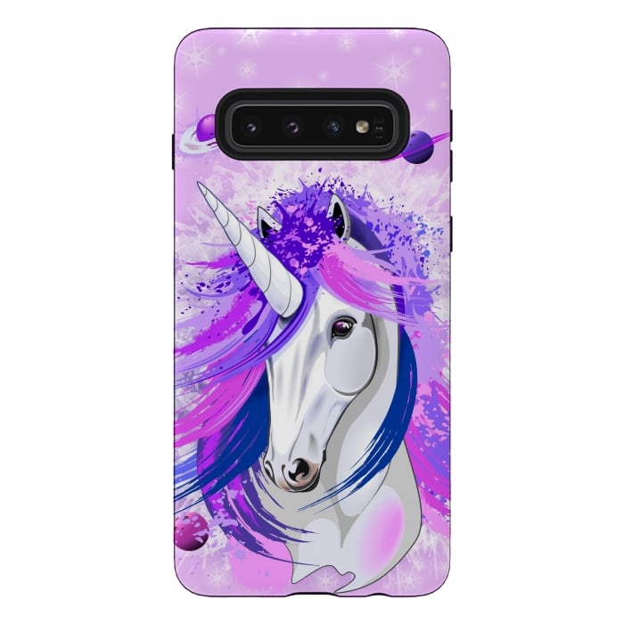 Galaxy S10 StrongFit Unicorn Spirit Pink and Purple Mythical Creature by BluedarkArt