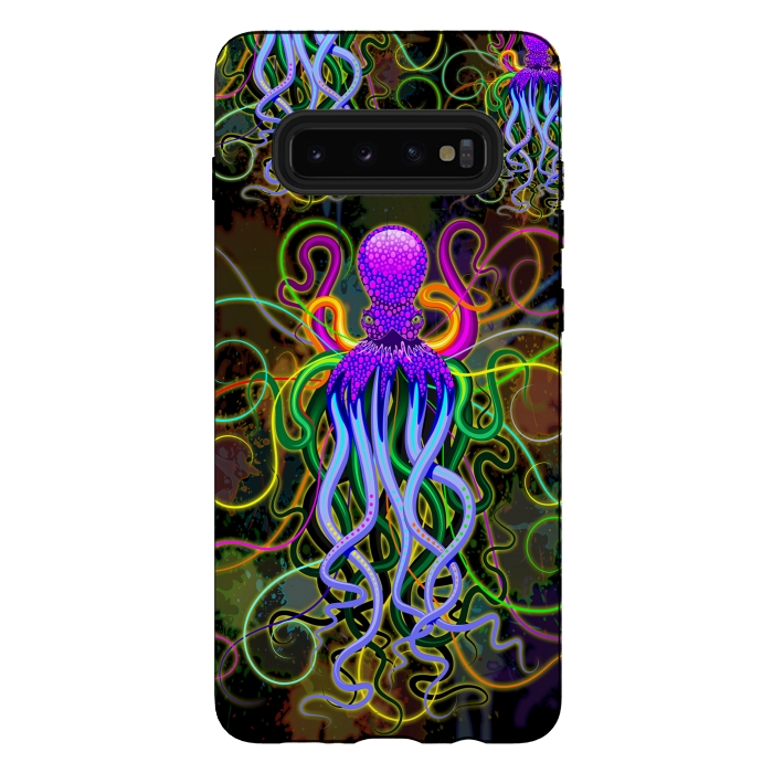 Galaxy S10 plus StrongFit Octopus Psychedelic Luminescence by BluedarkArt