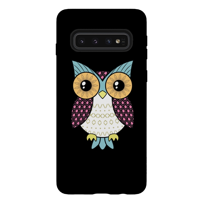Galaxy S10 StrongFit Fancy owl by Laura Nagel