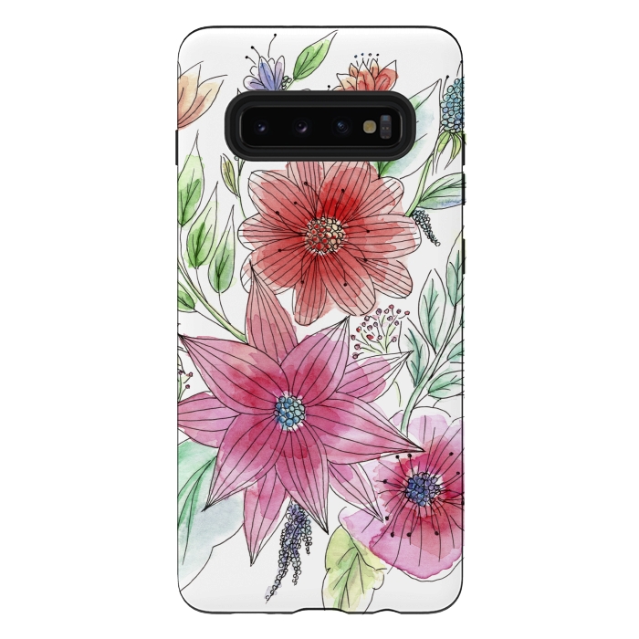 Galaxy S10 plus StrongFit Wild flowers by Julia Grifol