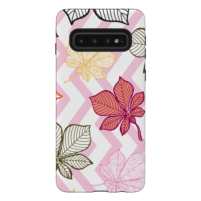 Galaxy S10 StrongFit Autumn Leaves Pattern II by Bledi