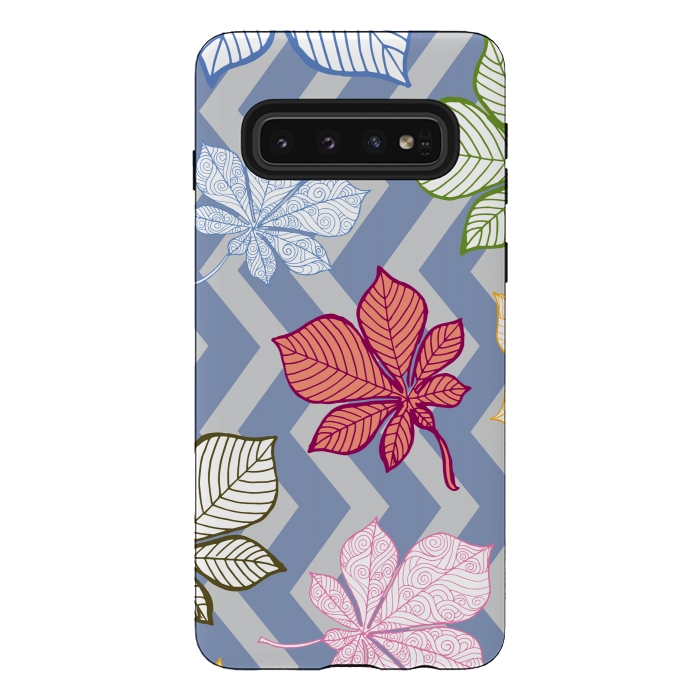 Galaxy S10 StrongFit Autumn Leaves Pattern IV by Bledi