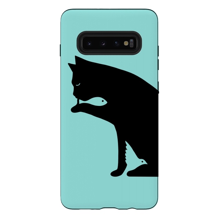 Galaxy S10 plus StrongFit Cat and food by Coffee Man
