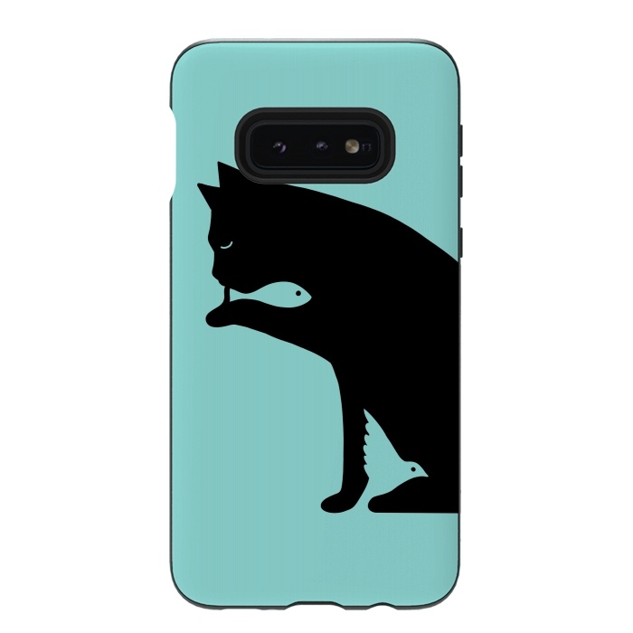 Galaxy S10e StrongFit Cat and food by Coffee Man
