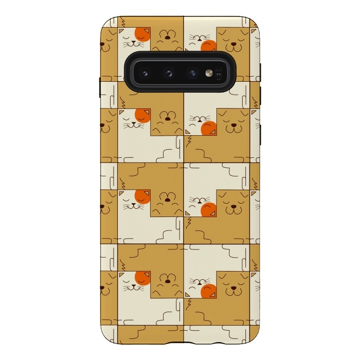 Galaxy S10 StrongFit Cat and Dog by Coffee Man