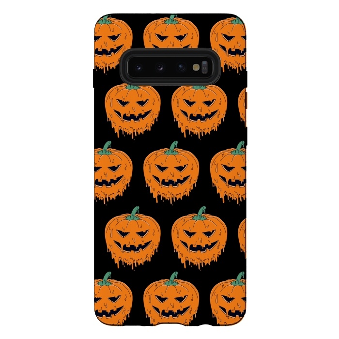 Galaxy S10 plus StrongFit Melted Pumpkin Pattern by Coffee Man
