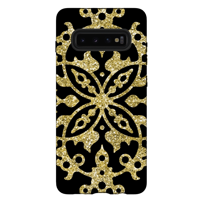 Galaxy S10 plus StrongFit Black and Gold Fashion Case by Alemi