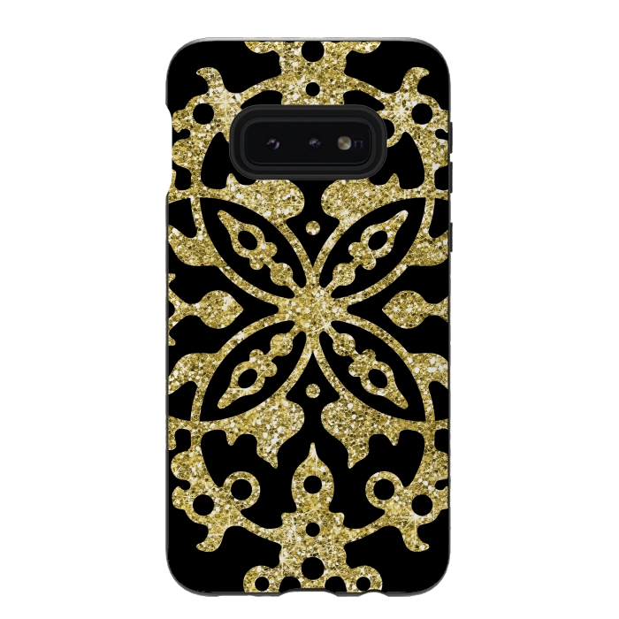 Galaxy S10e StrongFit Black and Gold Fashion Case by Alemi