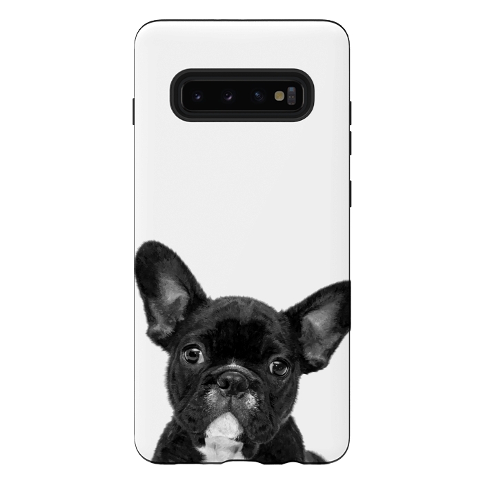 Galaxy S10 plus StrongFit Black and White French Bulldog by Alemi
