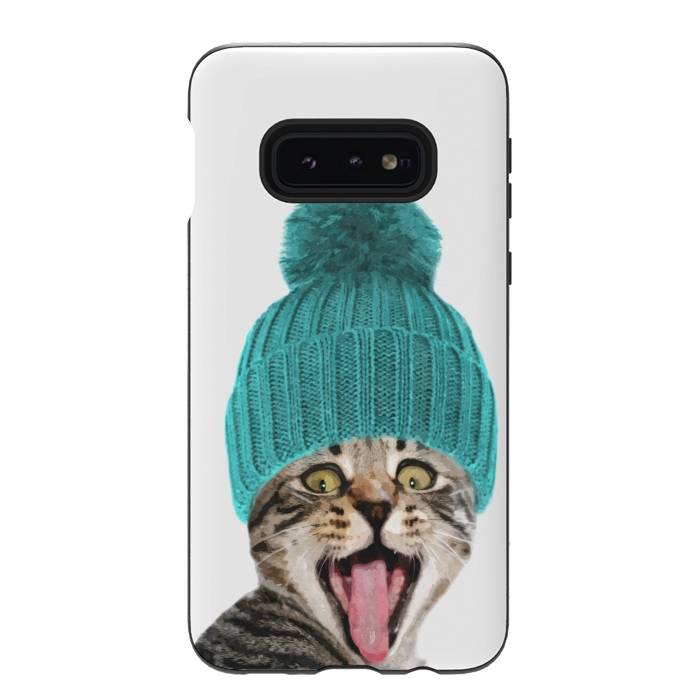 Galaxy S10e StrongFit Cat with Hat Portrait by Alemi