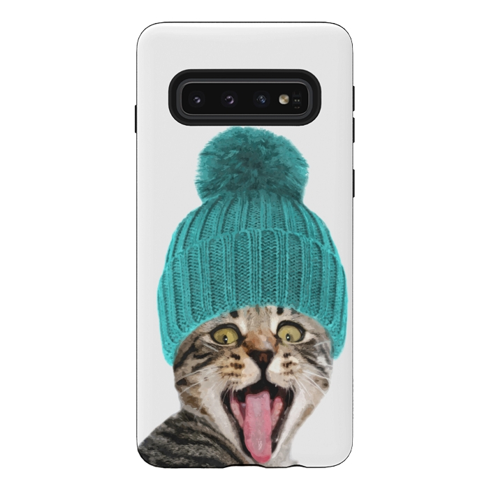 Galaxy S10 StrongFit Cat with Hat Portrait by Alemi