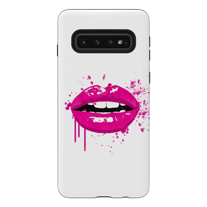Galaxy S10 StrongFit Pink Lips by Alemi