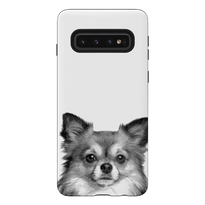 Galaxy S10 StrongFit Black and White Chihuahua Portrait by Alemi