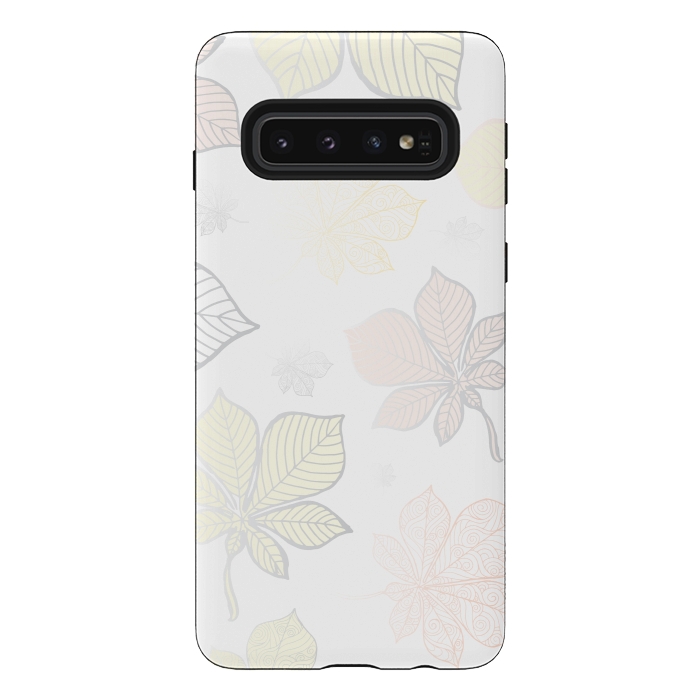 Galaxy S10 StrongFit Autumn Leaves Pattern XV by Bledi